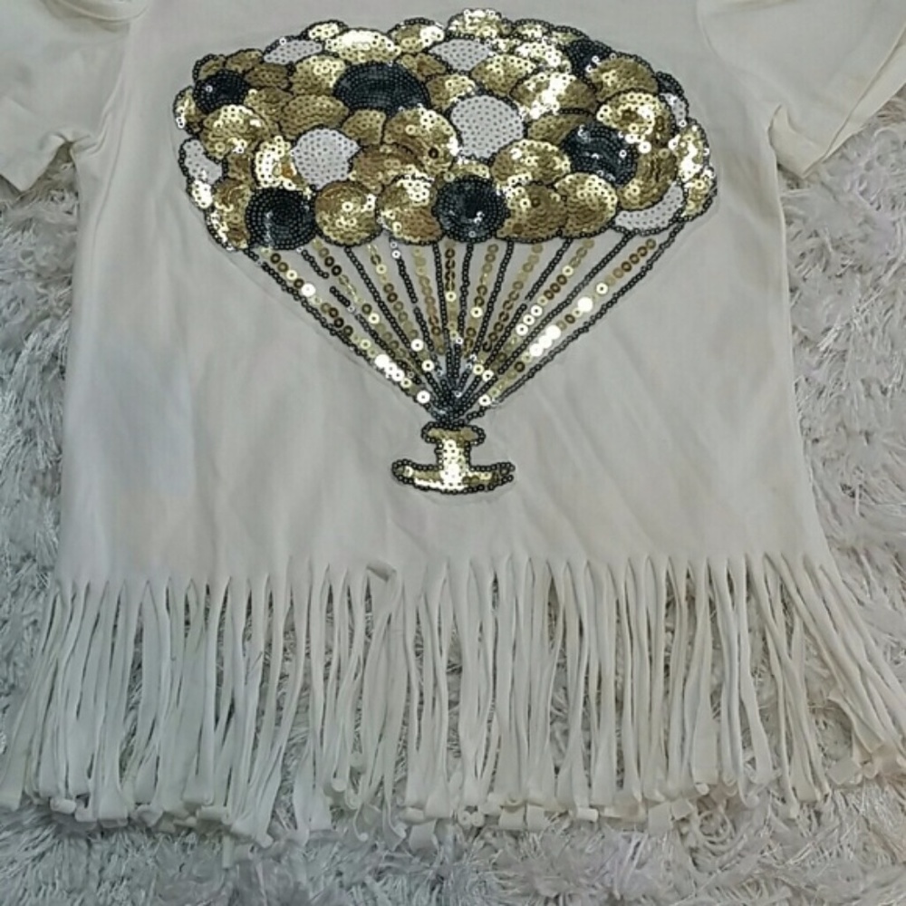 White Cold Shoulder Hot Air balloon Top. Kids - Picture 3 of 7