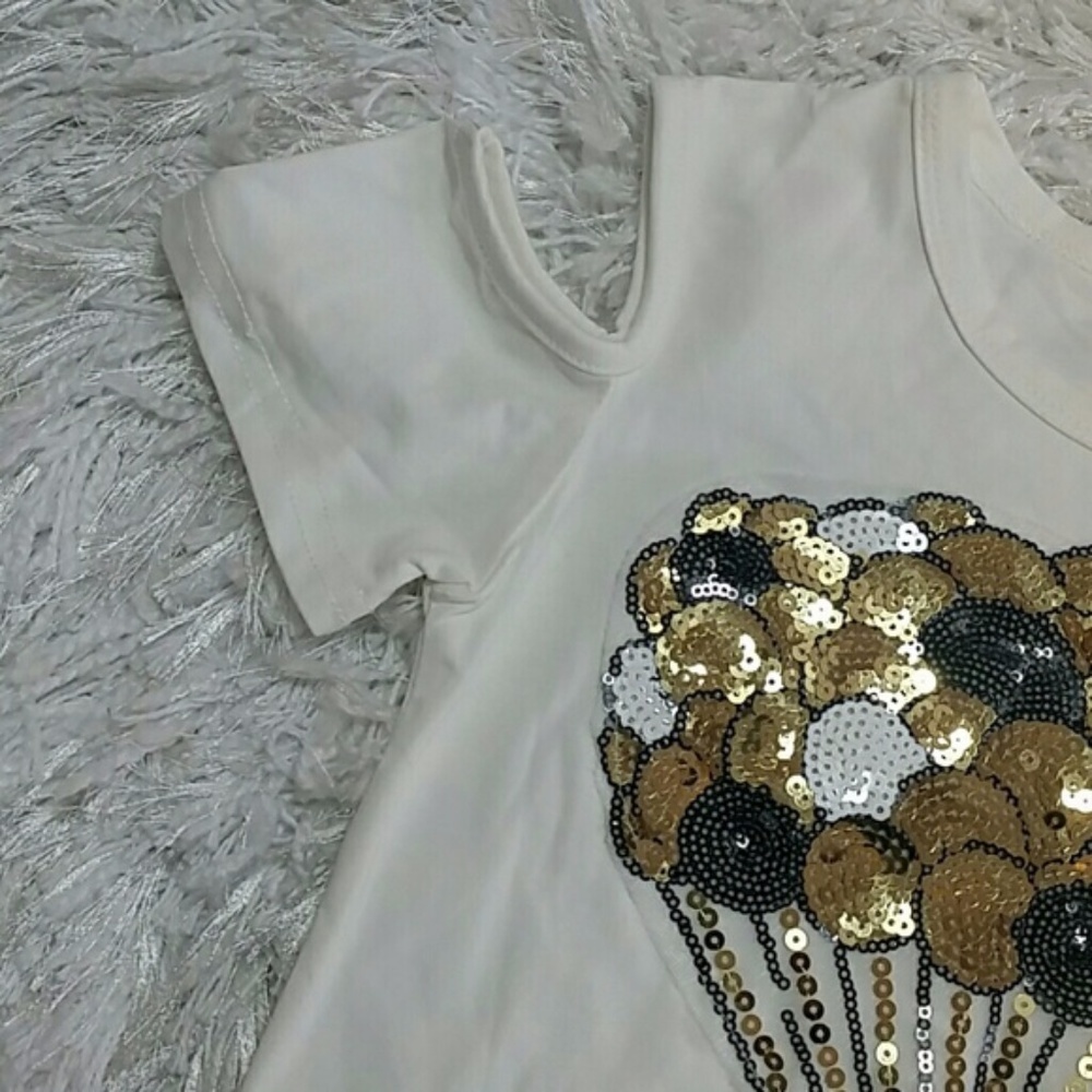 White Cold Shoulder Hot Air balloon Top. Kids - Picture 2 of 7