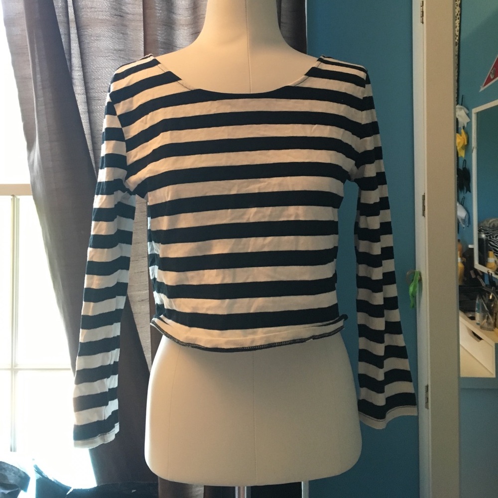 Stripped crop top open back