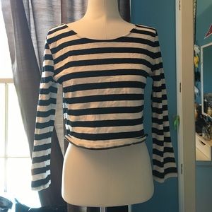 Stripped crop top open back