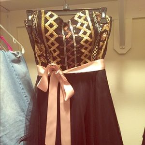 Black and Gold short formal dress