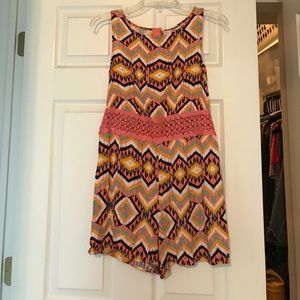 Aztec print romper