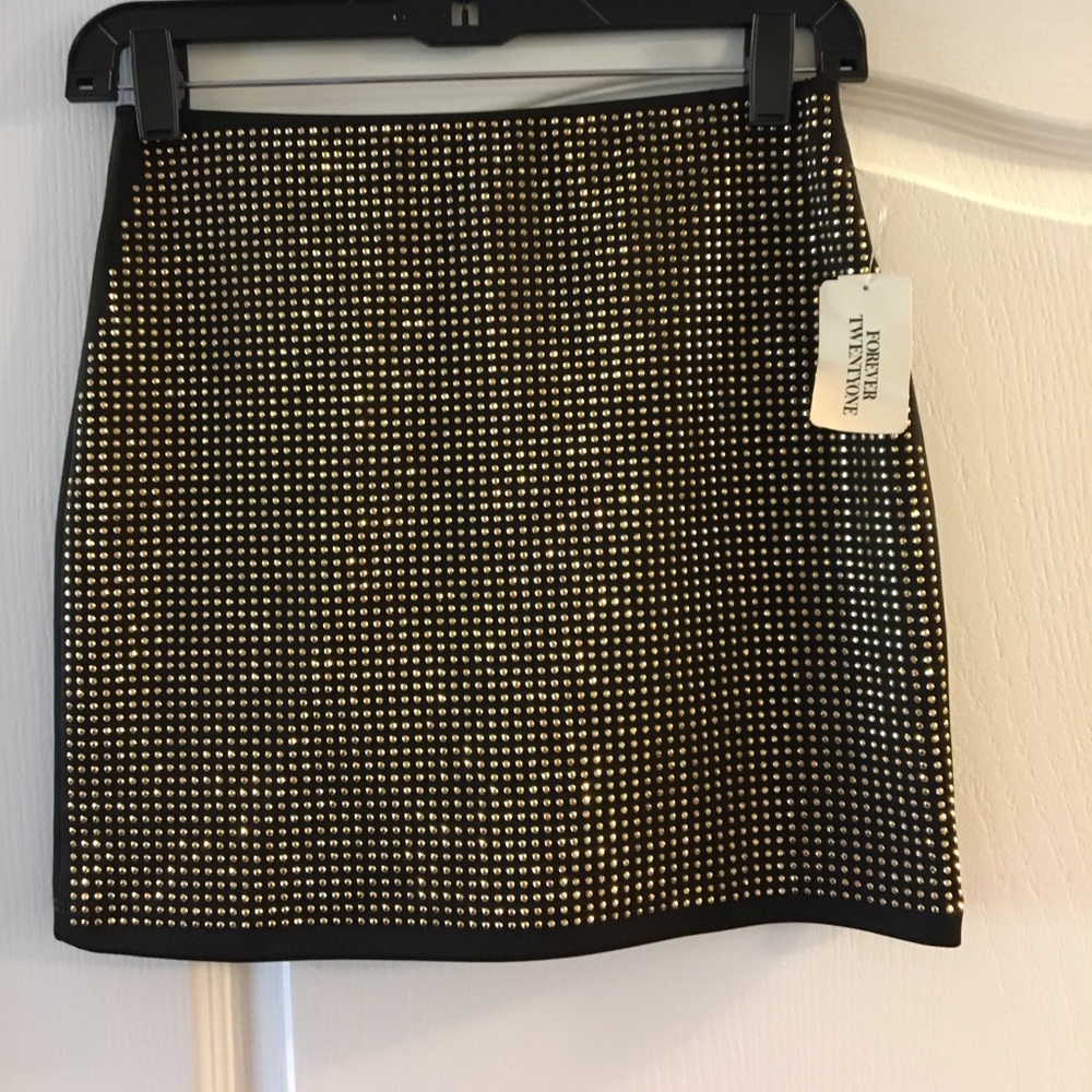 NWT Black and Gold-Studded Skirt