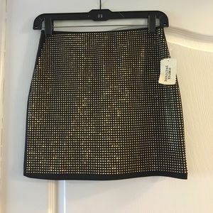 NWT Black and Gold Studded Skirt