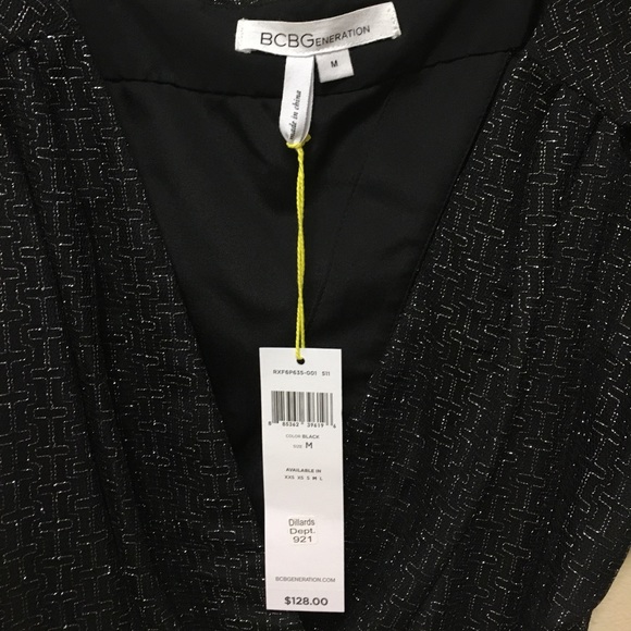 Black&Silver mini dress low neck w/ peekaboo back! - Picture 2 of 5