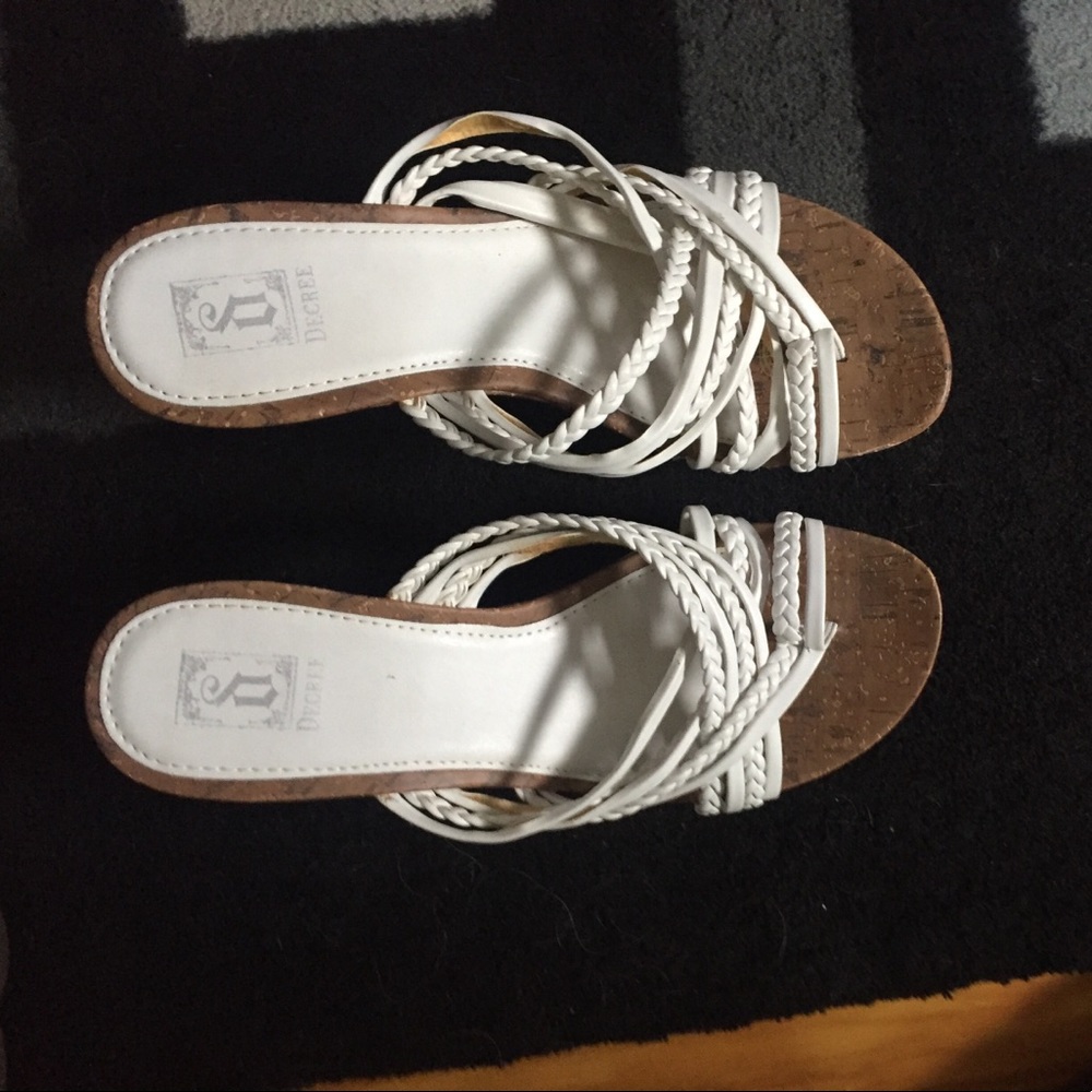 White wedge sandle