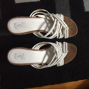 White wedge sandle