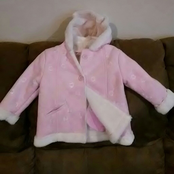 Pink and white button up coat - Picture 2 of 3