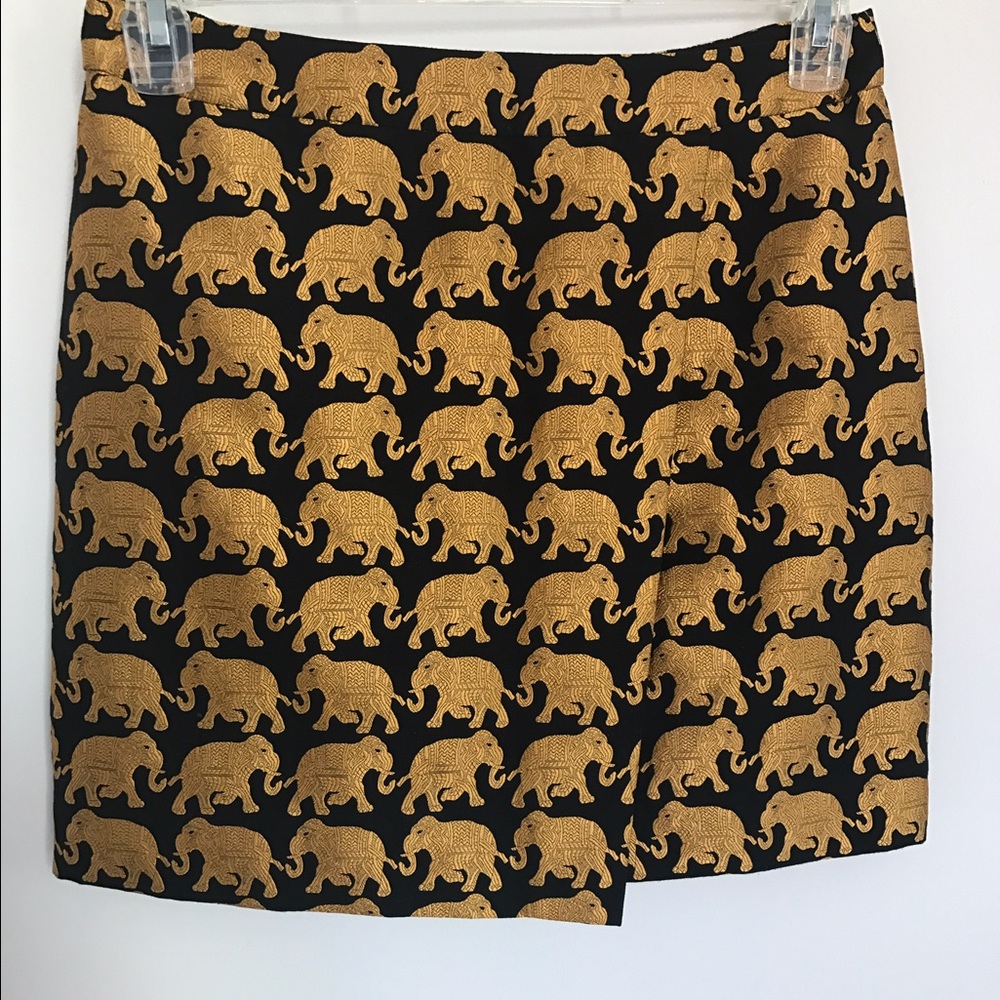 Jcrew gold elephant skirt