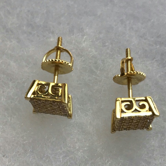 Sterling Silver & 14k Gold Sunflower Earrings - J.H.  14K Gold sterling silver earrings