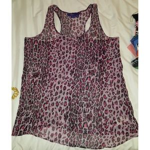 Pink animal print tank top