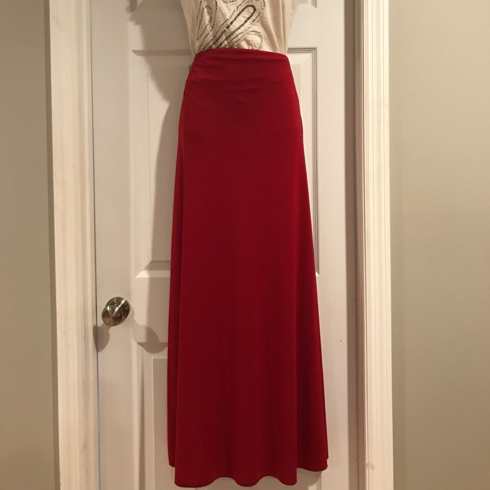 J Crew Red Maxi Skirt