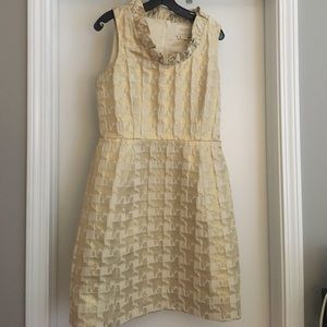 Kate Spade gold & white dress, size 8