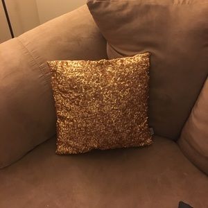 Gold sequin pillow
