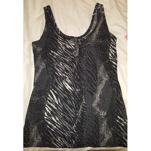 Black animal print tank top