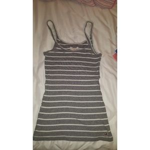 Grey and white striped Hollister tank top