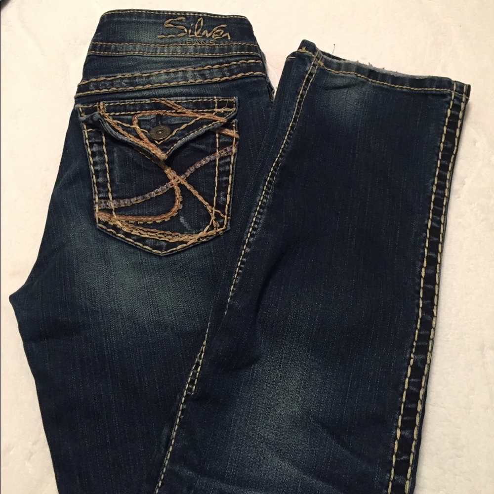 Silver Straight Bootcut Jeans