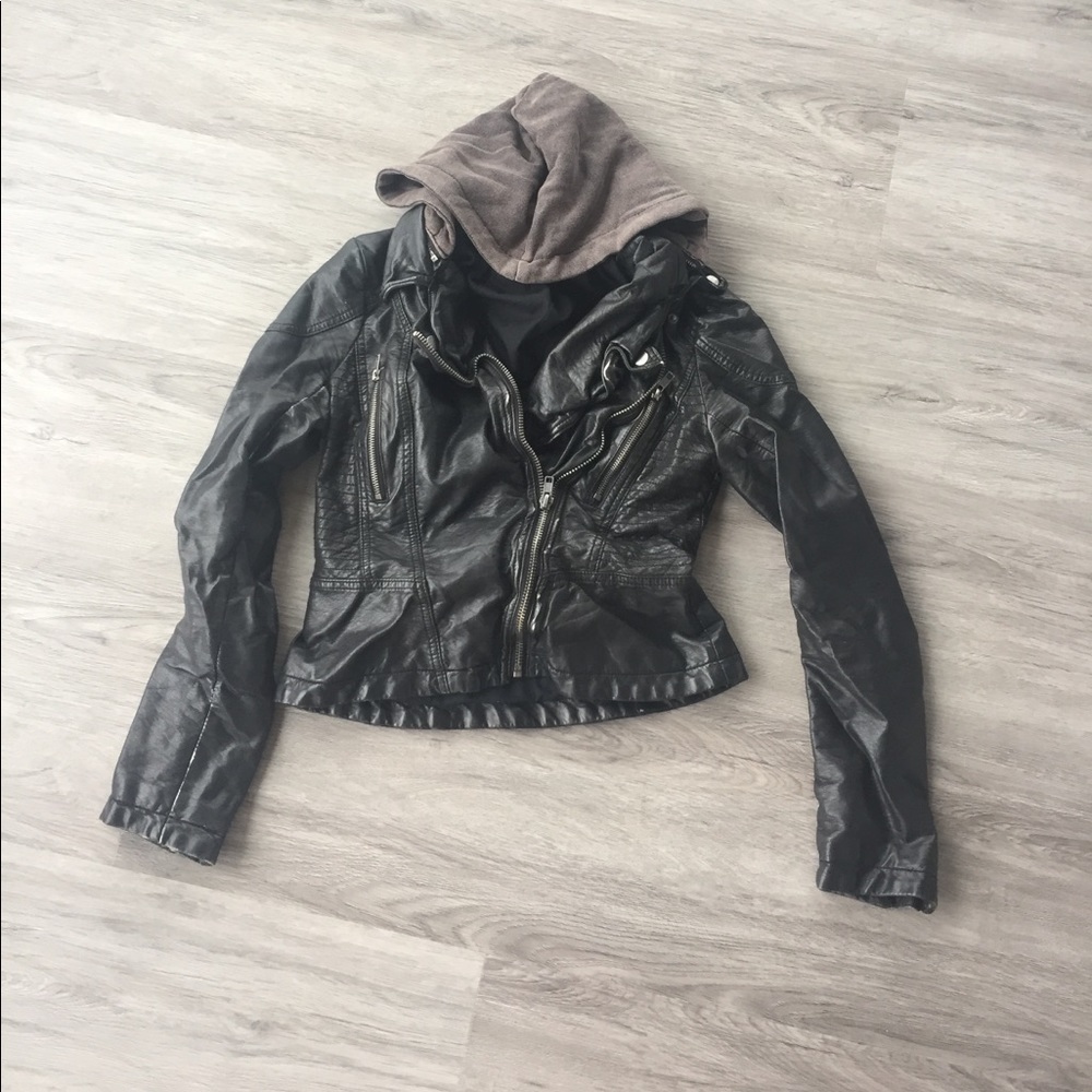 Free People 'Hooded Moto Jacket"