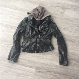 Free People 'Hooded Moto Jacket"
