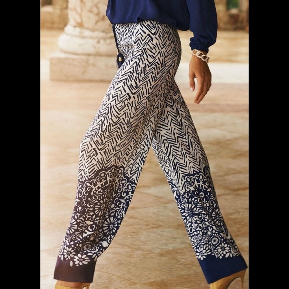 Flowy blue palazzo pants