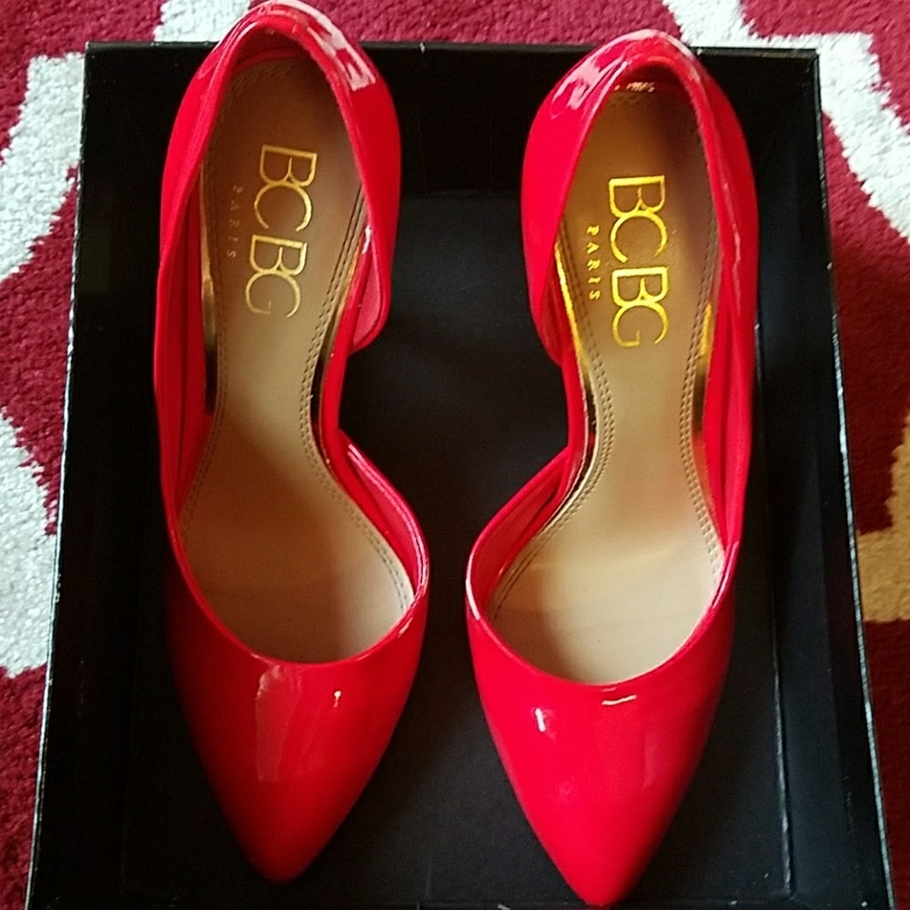 *SOLD* BCBG red patent leather heels. Size 8.5