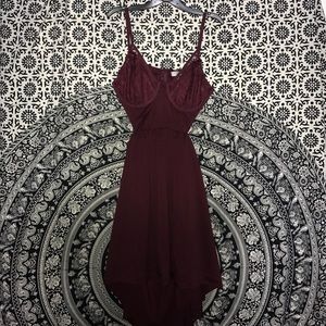 Wine lace skater dress