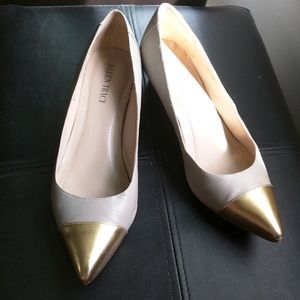Nude and Gold Pumps