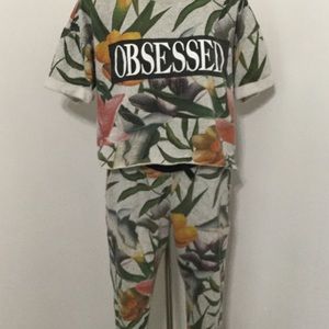 Forever 21  Floral Print Sweatsuit pre own
