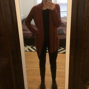 Cozy burnt orange cardigan sweater