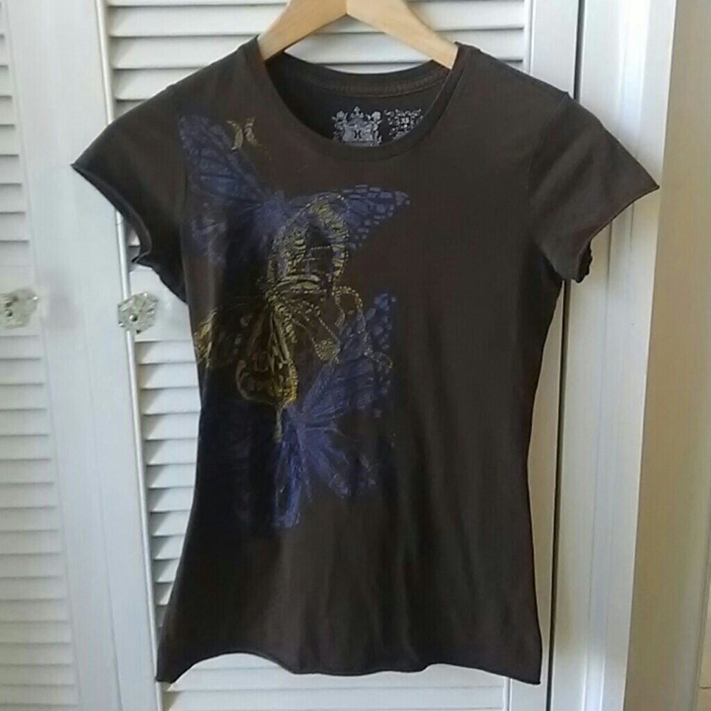 Brown Hurley butterfly T-shirt