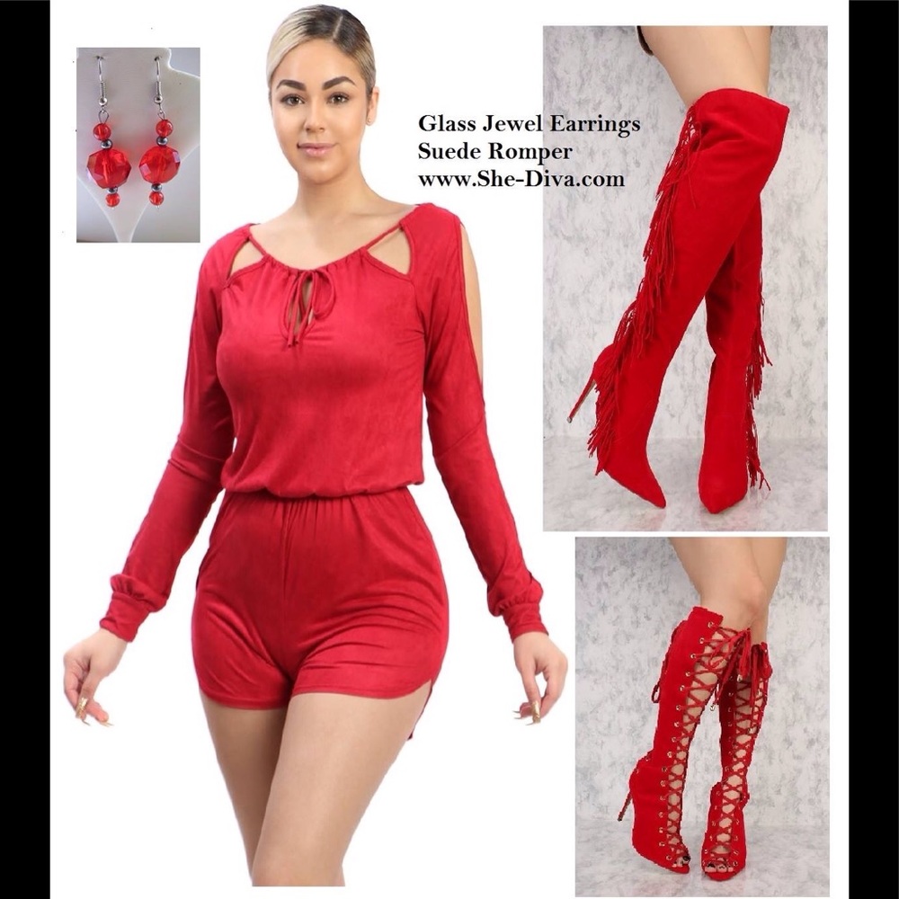 Sold out Red Suede Romper.