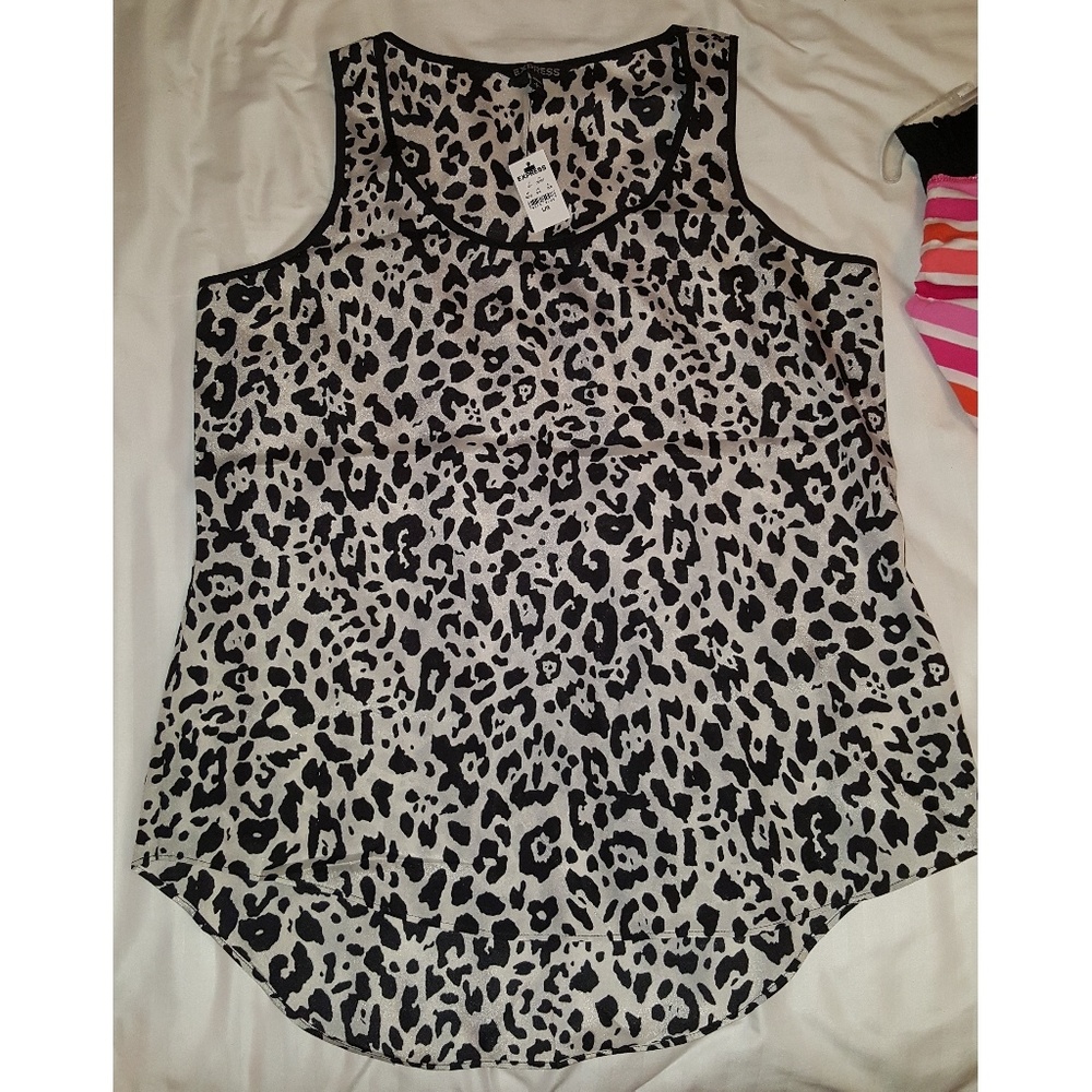 Black animal print EXPRESS tank top