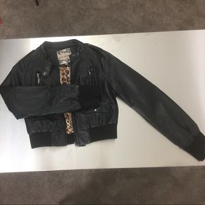 Black leather like jacket