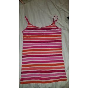 Orange, pink, white striped Aeropostale tank