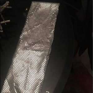 Silver sequin stretch chair Bands (150)