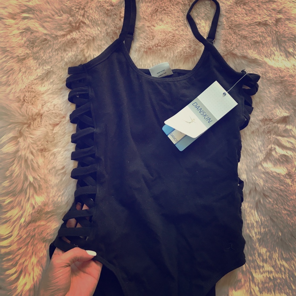 Danskin bodysuit with lace up sides