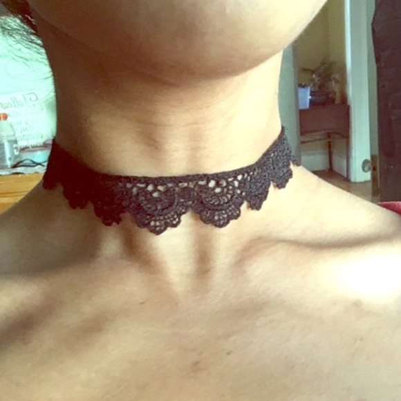 Jewelry - Lace trimmed Choker Black