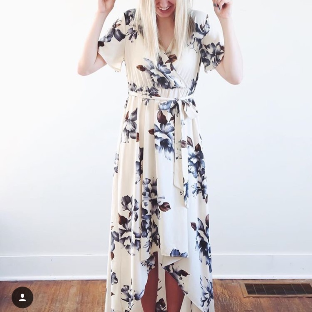 Beautiful Floral Wrap Dress