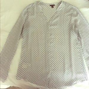 Ann Taylor Sheer Button Down Blouse