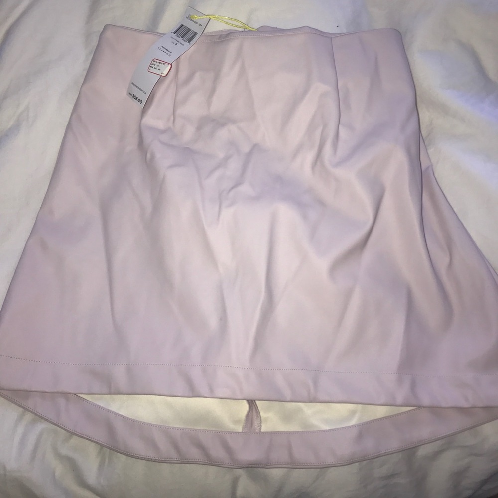 Purple leather skirt from BCBG