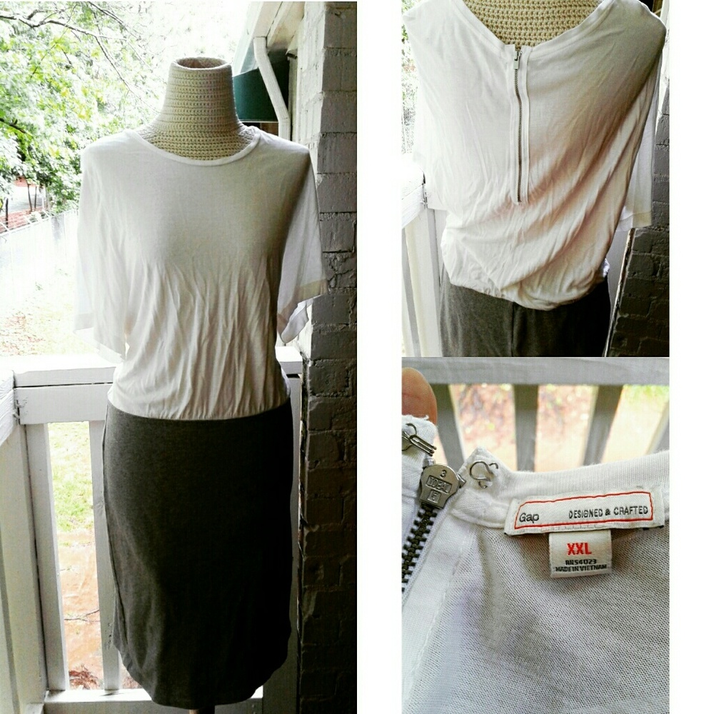 Gray and White  1-Piece Dress Jumper