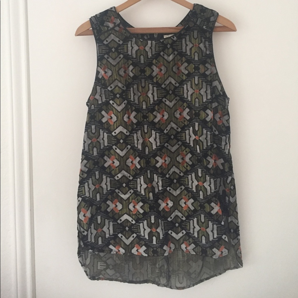 Anthropologie velvet metallic top