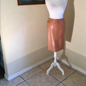 Vintage genuine leather pencil skirt