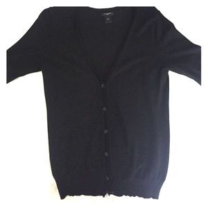 Ann Taylor Short Sleeve Black Cardigan