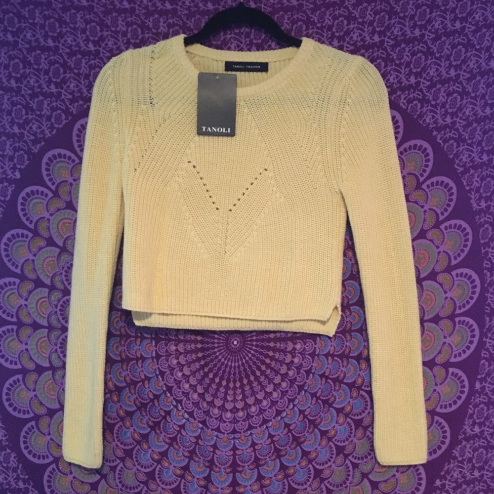 Yellow cropped sweater - Picture 2 of 3