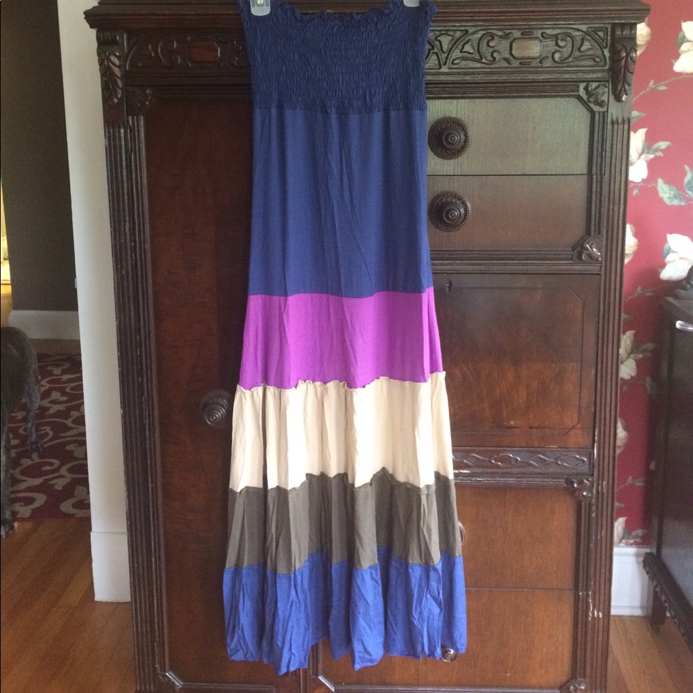 Charlotte Solnicki colorblock maxi dress