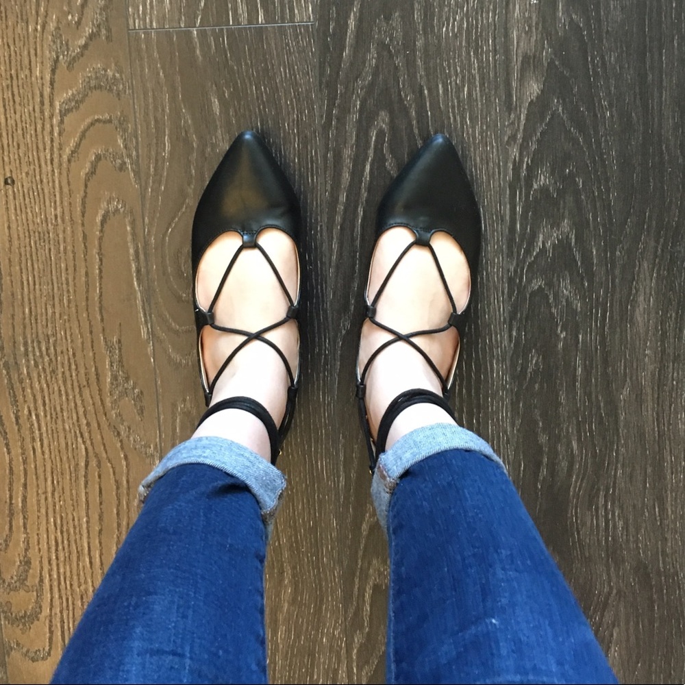 Aquazzura inspired lace up flats