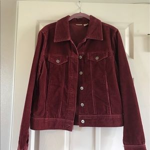 Burgundy corduroy jacket - size Large