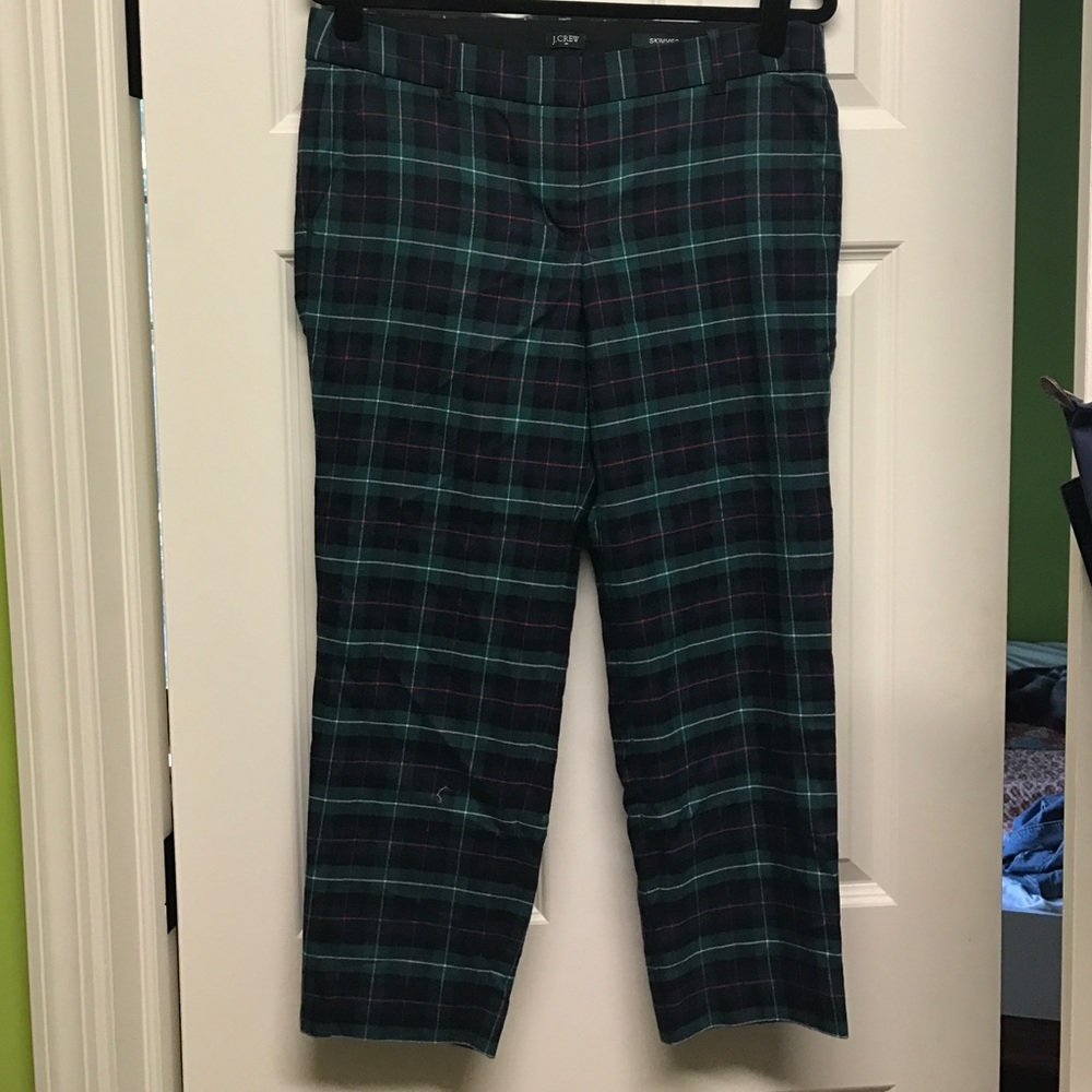J. Crew plaid skimmer trouser