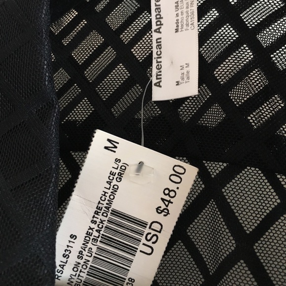 NWT American Apparel grid lace button up shirt - Picture 3 of 3